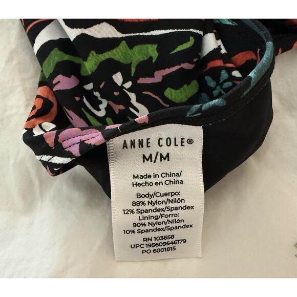 NWT ANNE COLE UPF 50 Petal Paisley Gathered 1 One Piece Swim Bathing Suit Medium - Picture 6 of 6